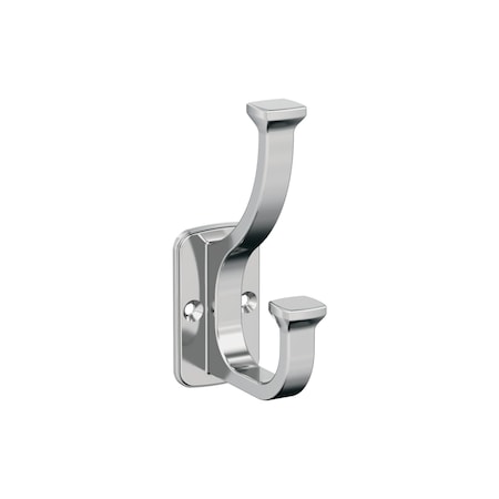 Amerock Alder Transitional Double Prong Polished Chrome Wall Hook H3700726
